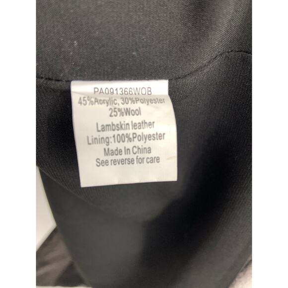 Parker Western Style Coat Black White Stripe Lambs Leather Trim and Sleeves XS - Picture 6 of 9